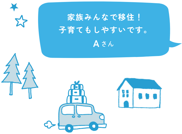 家族みんなで移住！子育てもしやすいです。 Aさん